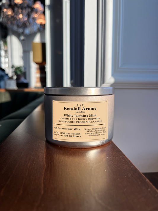White Jasmine Mint Fragrance Candle Container