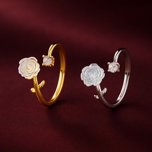 JR208 Gold Plated 925 Silver Adjustable Ring (2 color)