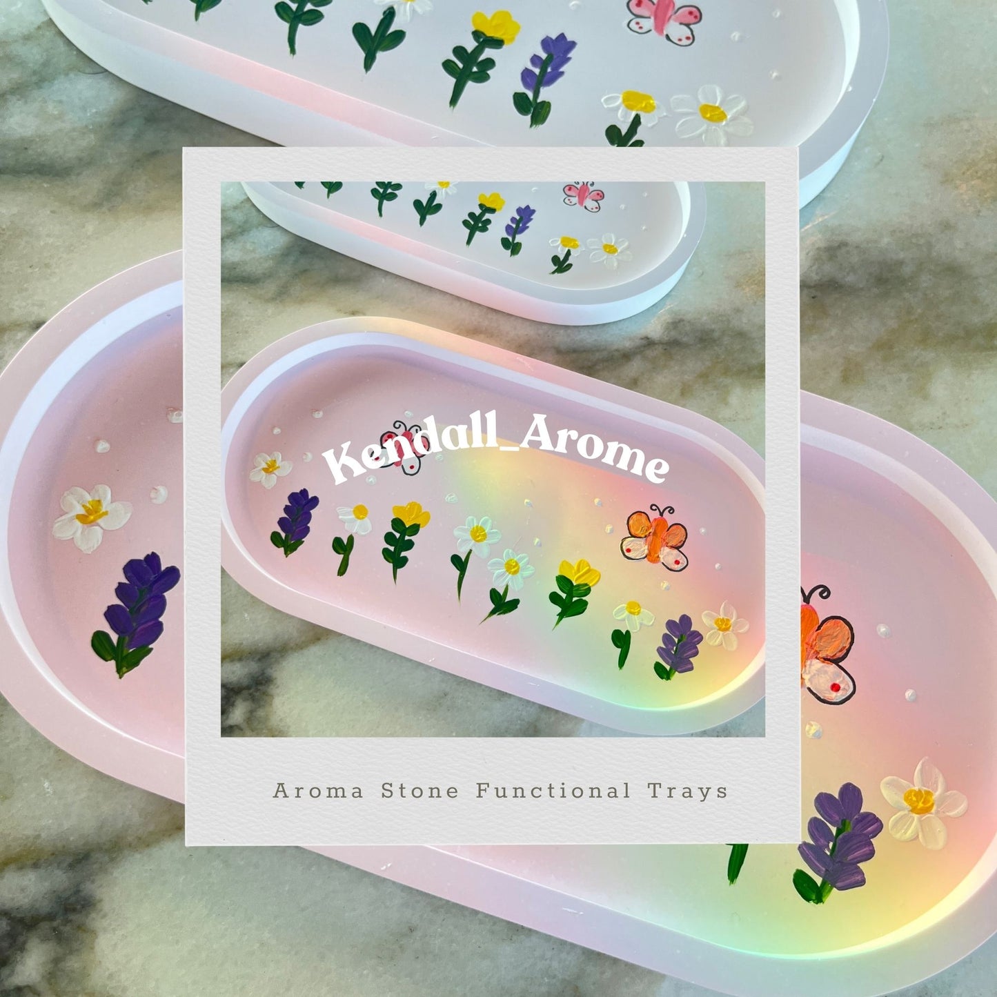 Handmade Aroma Stone Functional Trays - Oval shape