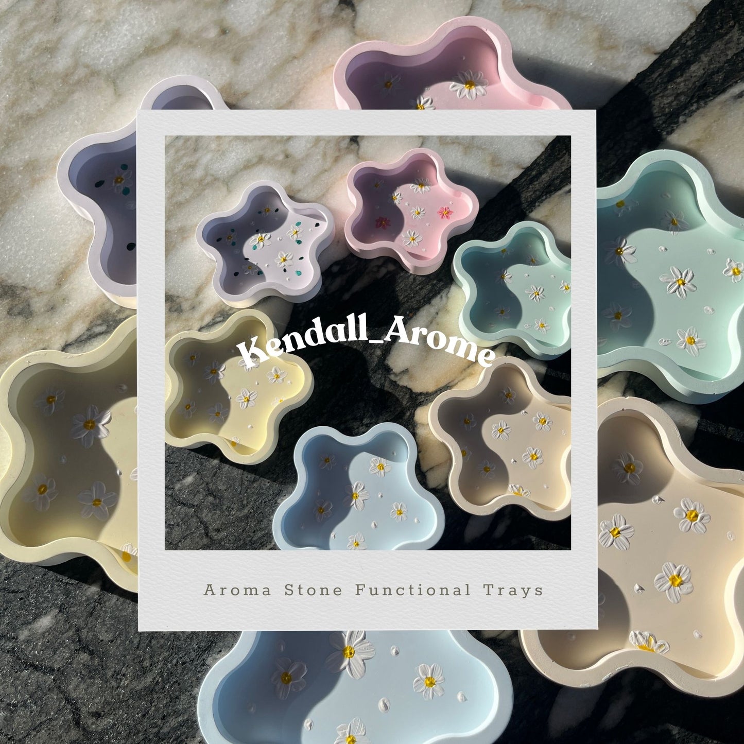 Handmade Aroma Stone Functional Trays - Flower shape