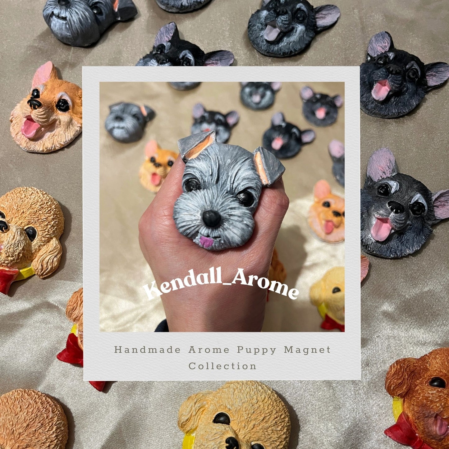 Handmade Aroma Puppy Magnet - Schnauzer type