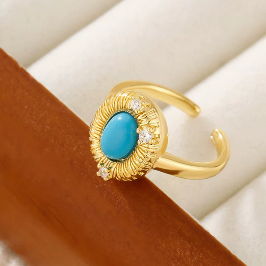 JR91 Gold-Plated 925 Silver Adjustable Ring