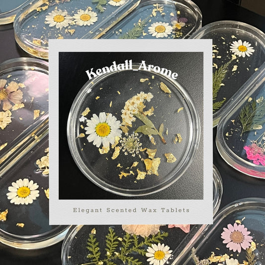 Elegant Hand-Pressed Flower Functional Trays - Round shape