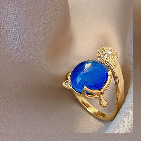 JR94 - Gold-Plated 925 Silver Adjustable Ring