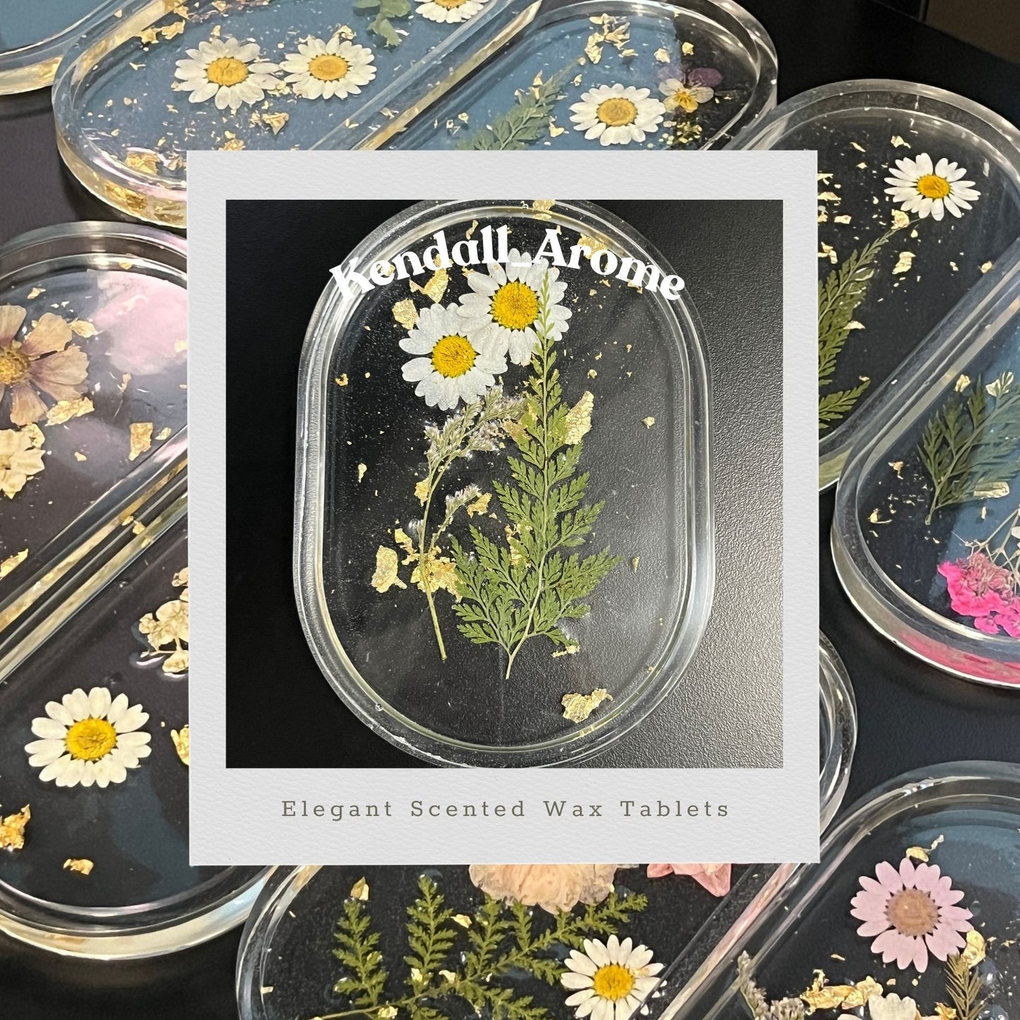 Elegant Hand-Pressed Flower Functional Trays - Large Oval shape