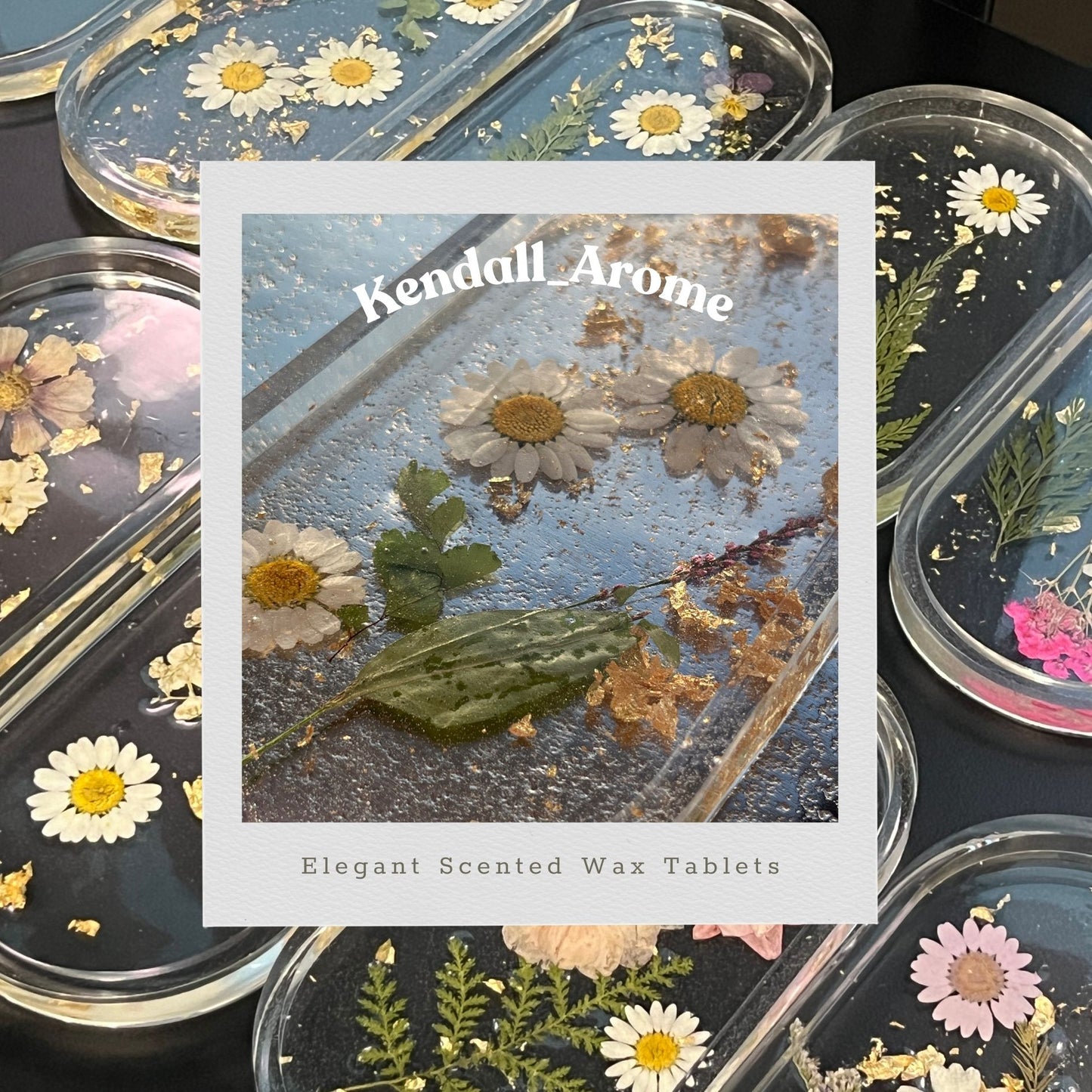 Elegant Hand-Pressed Flower Functional Trays - Large Oval shape