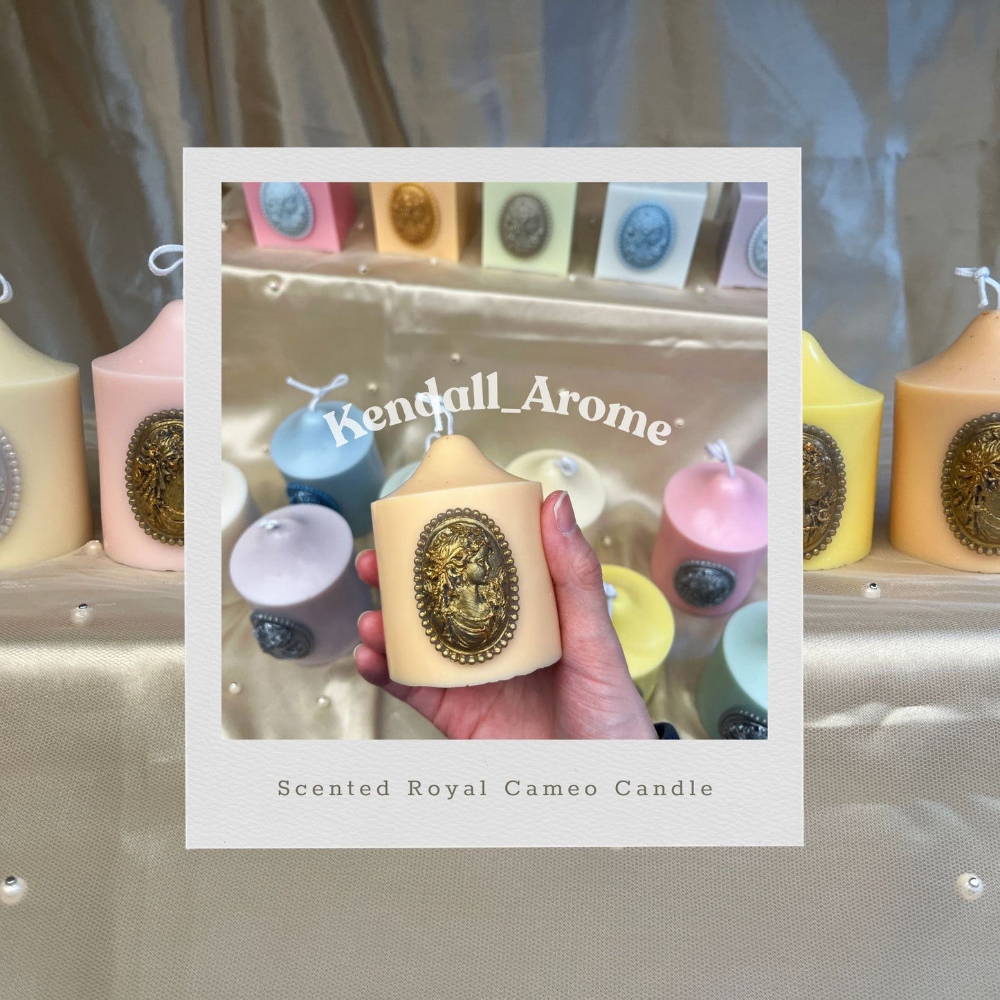 Elegant Scented Royal Cameo Candle - Cone Pillar