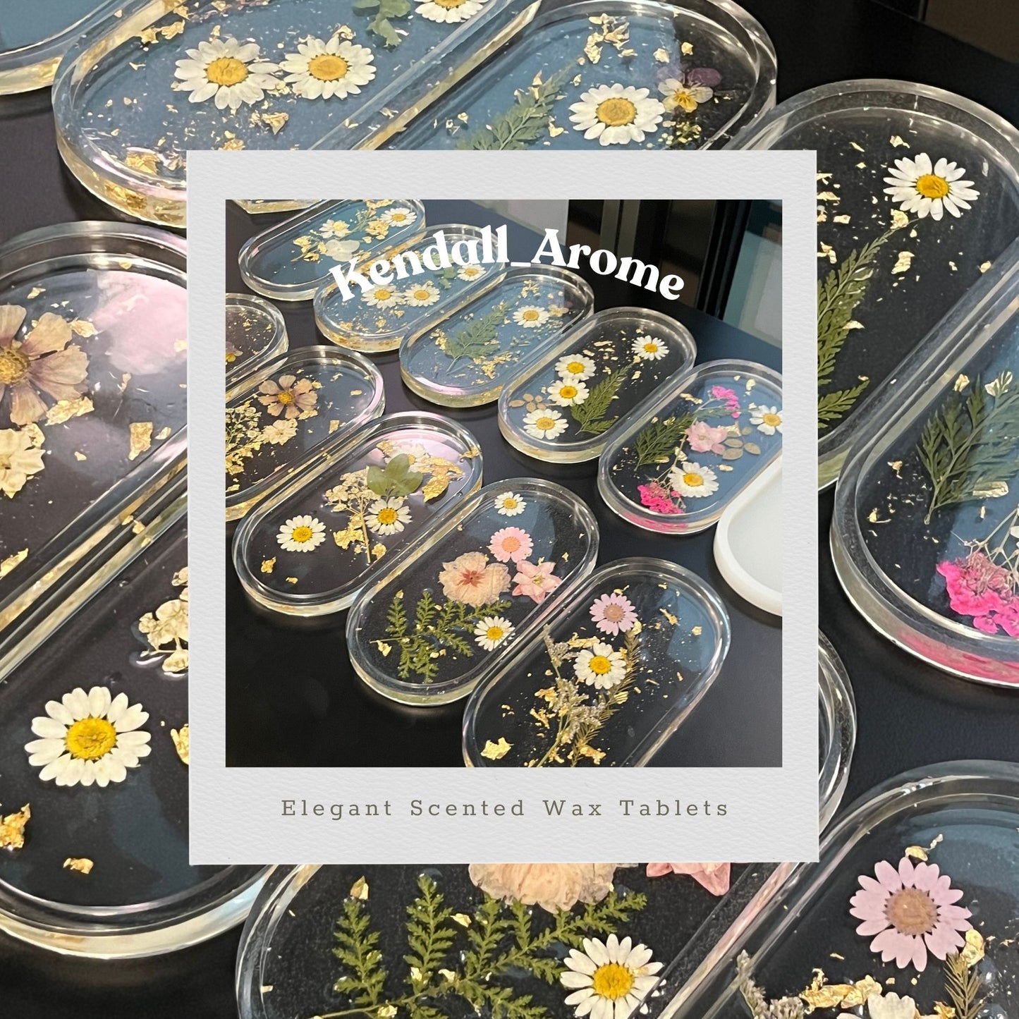 Elegant Hand-Pressed Flower Functional Trays - Large Oval shape