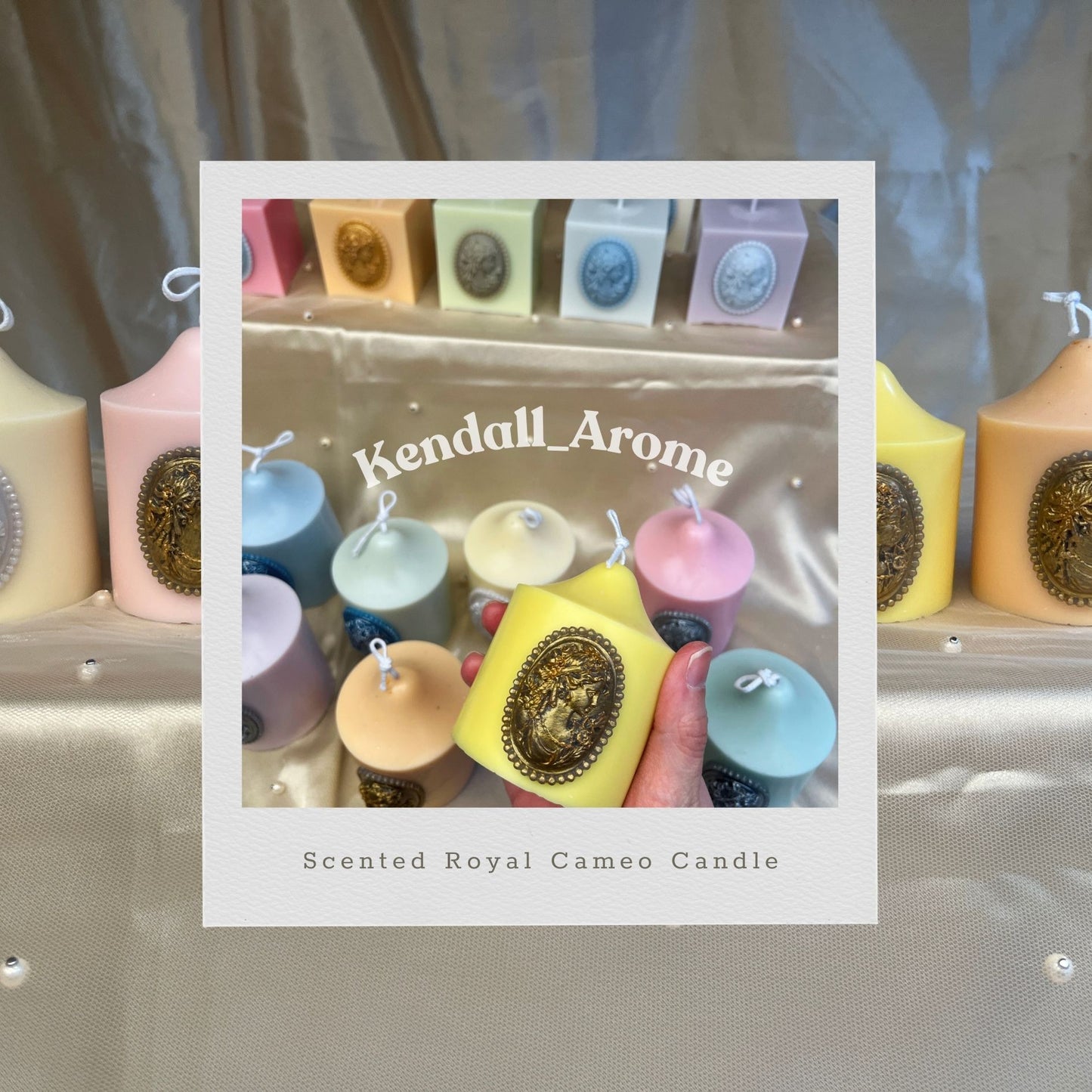 Elegant Scented Royal Cameo Candle - Cone Pillar