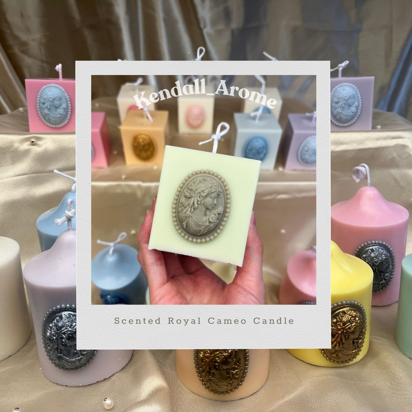Elegant Scented Royal Cameo Candle - Square