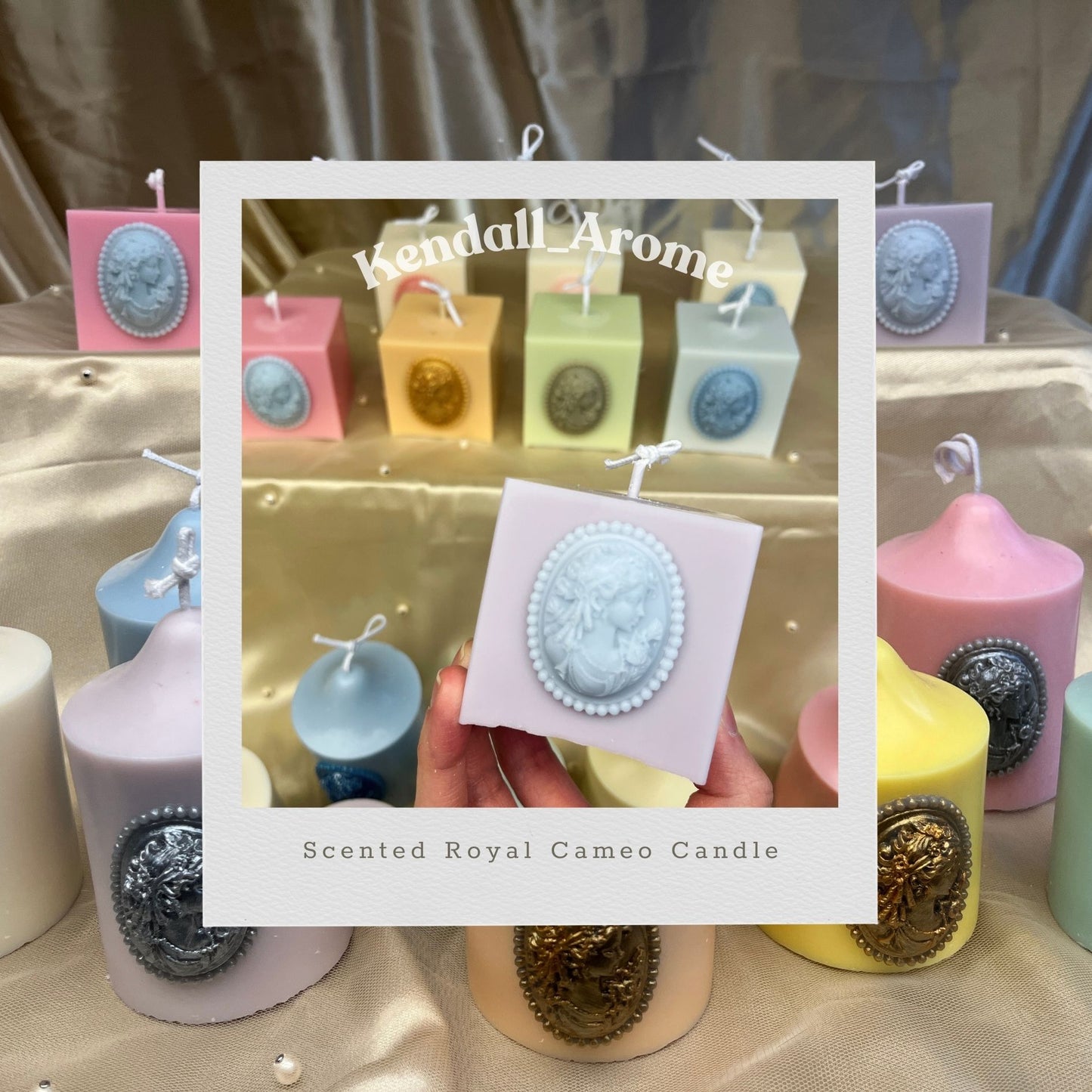 Elegant Scented Royal Cameo Candle - Square