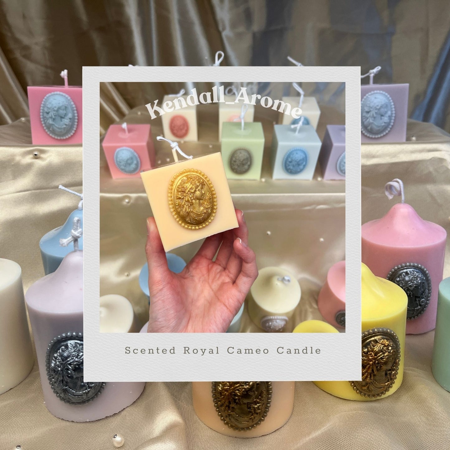 Elegant Scented Royal Cameo Candle - Square