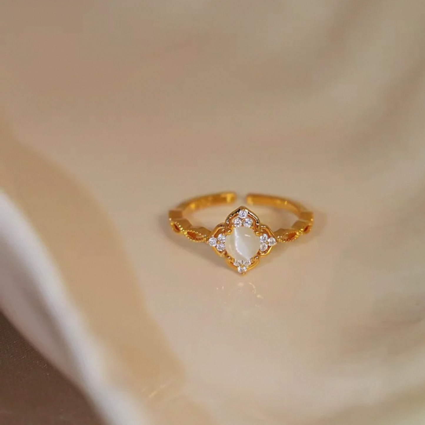 JR278 & JR279 Gold Plated 925 Silver Adjustable Ring