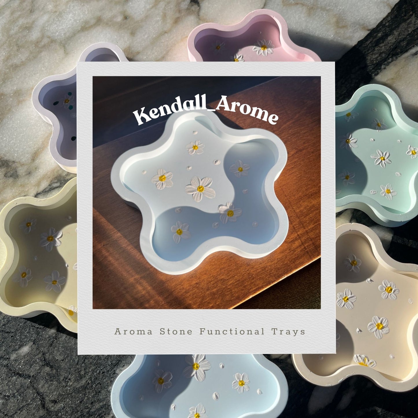 Handmade Aroma Stone Functional Trays - Flower shape