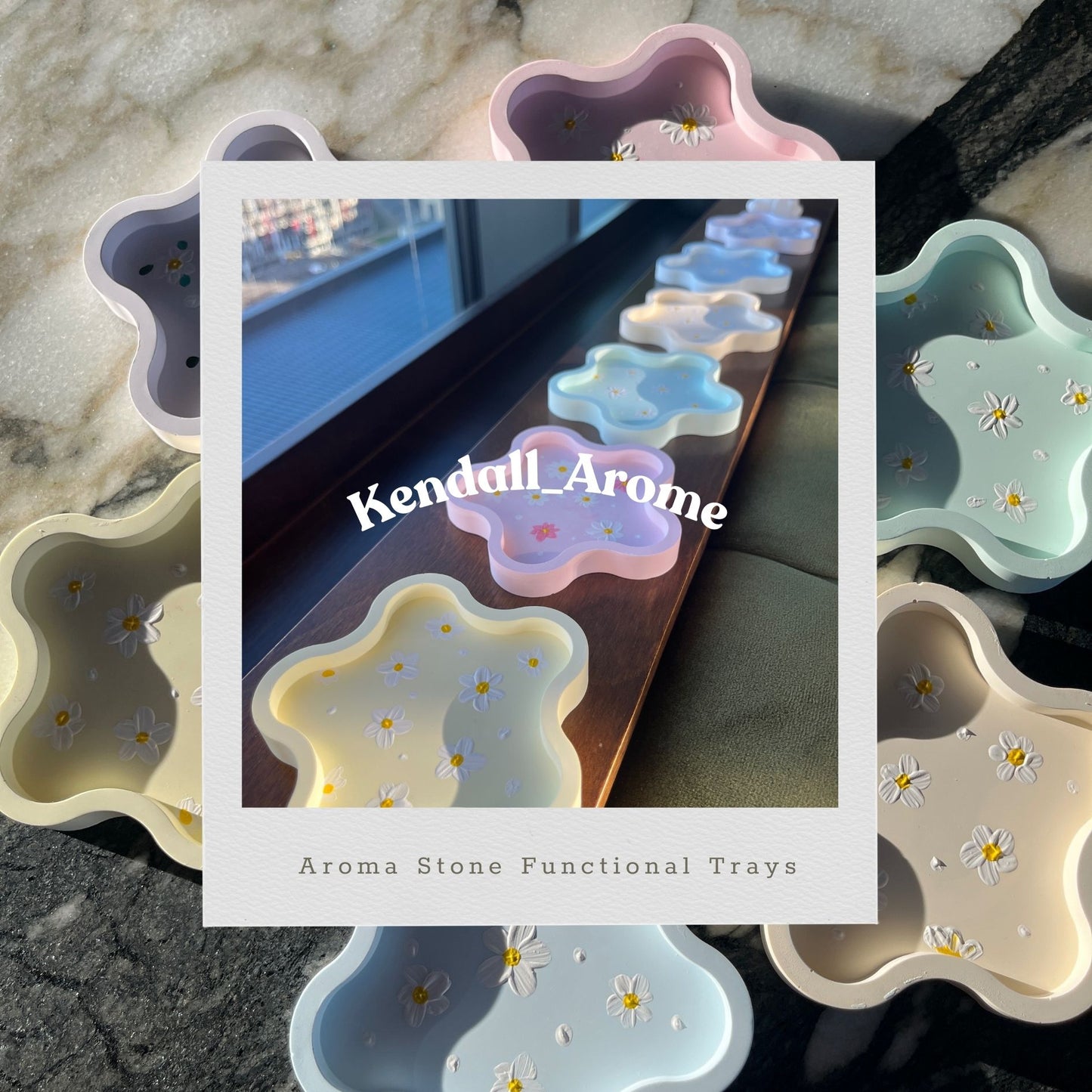 Handmade Aroma Stone Functional Trays - Flower shape