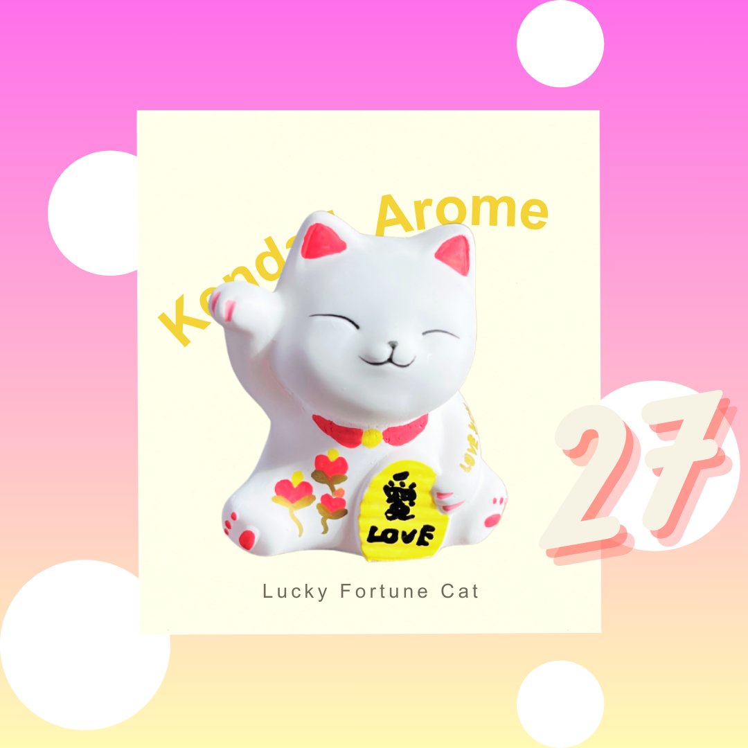 Fortune Cat Aroma Stone - Welcoming "Happiness & Love"