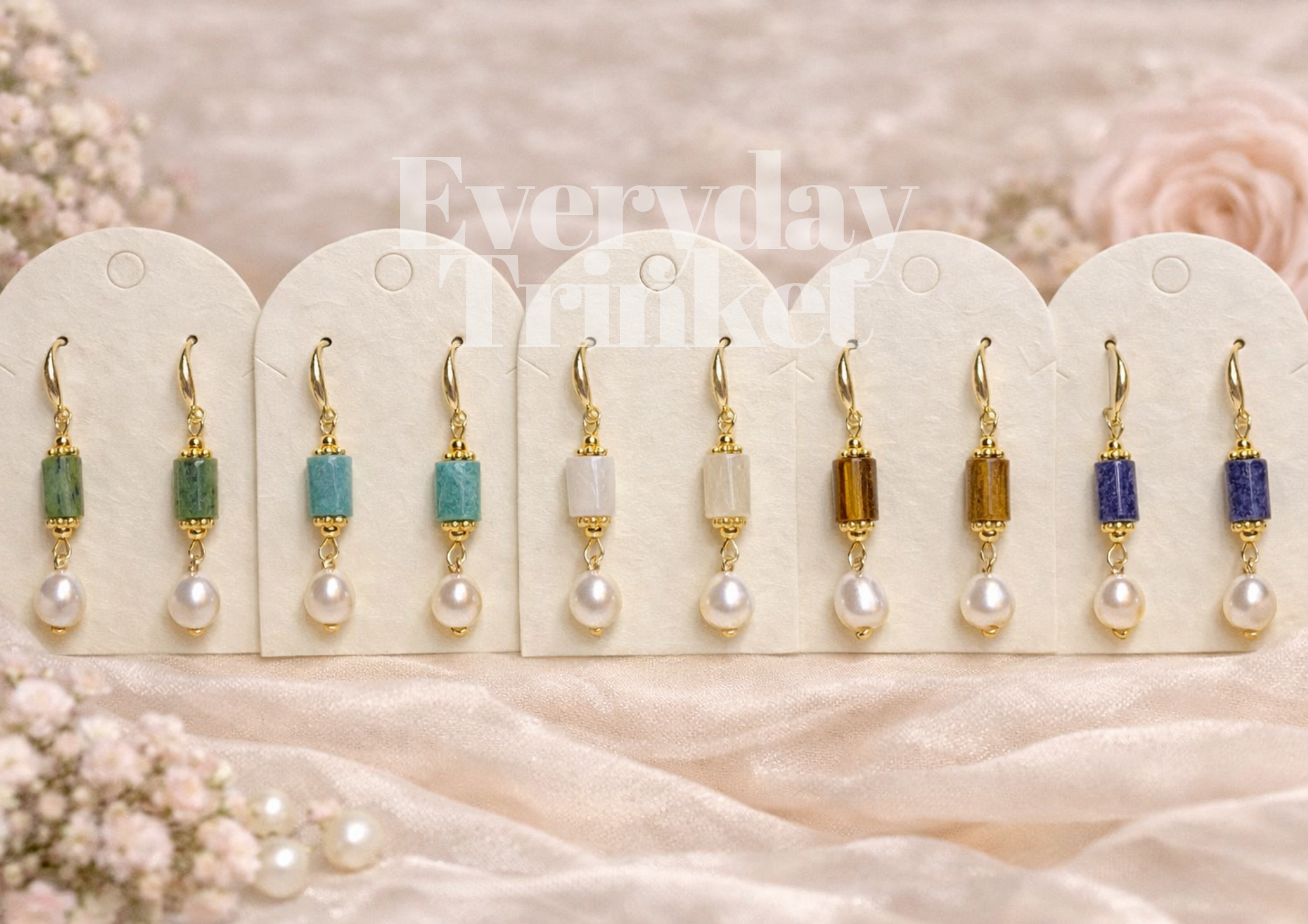 Pearl & Gemstones Earring by Everyday Trinket