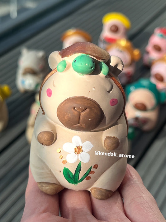 Capybara - Turtle - Gold Painted (Design 1)