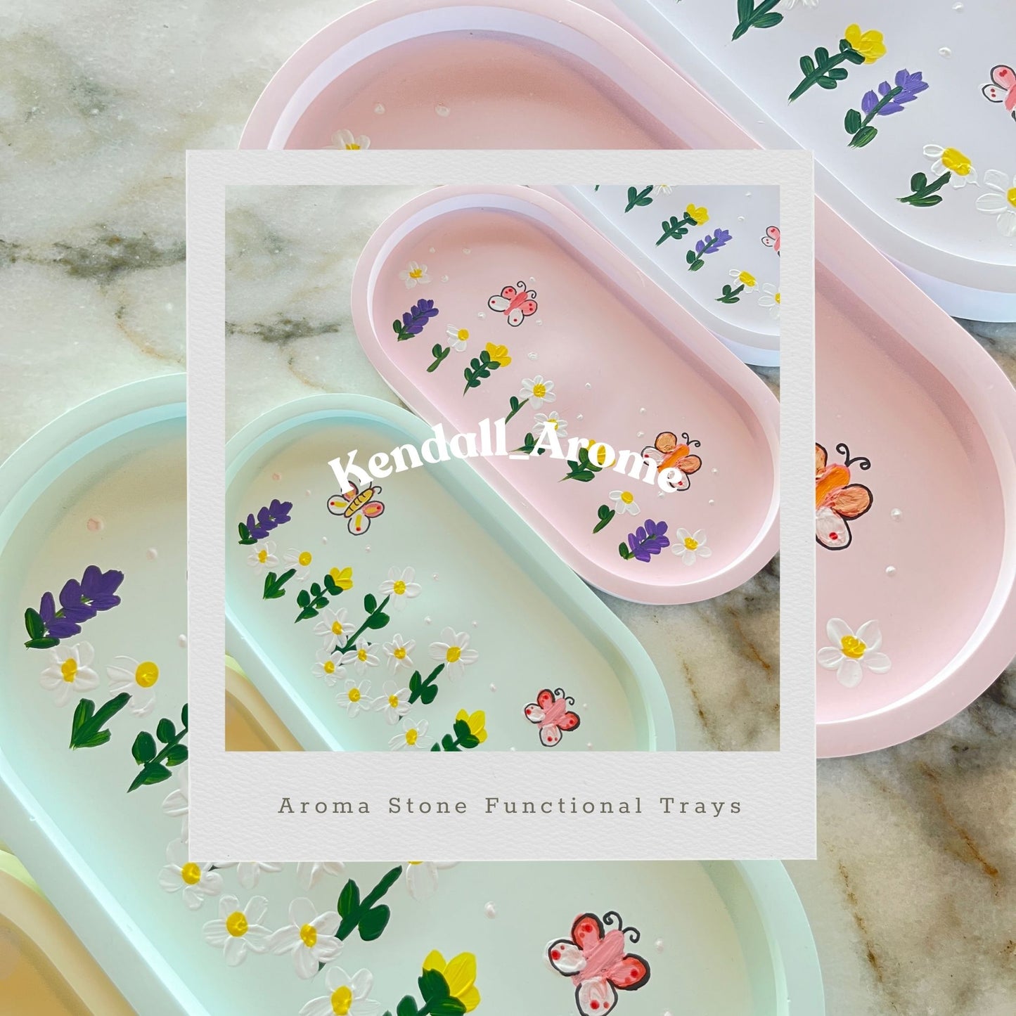 Handmade Aroma Stone Functional Trays - Oval shape