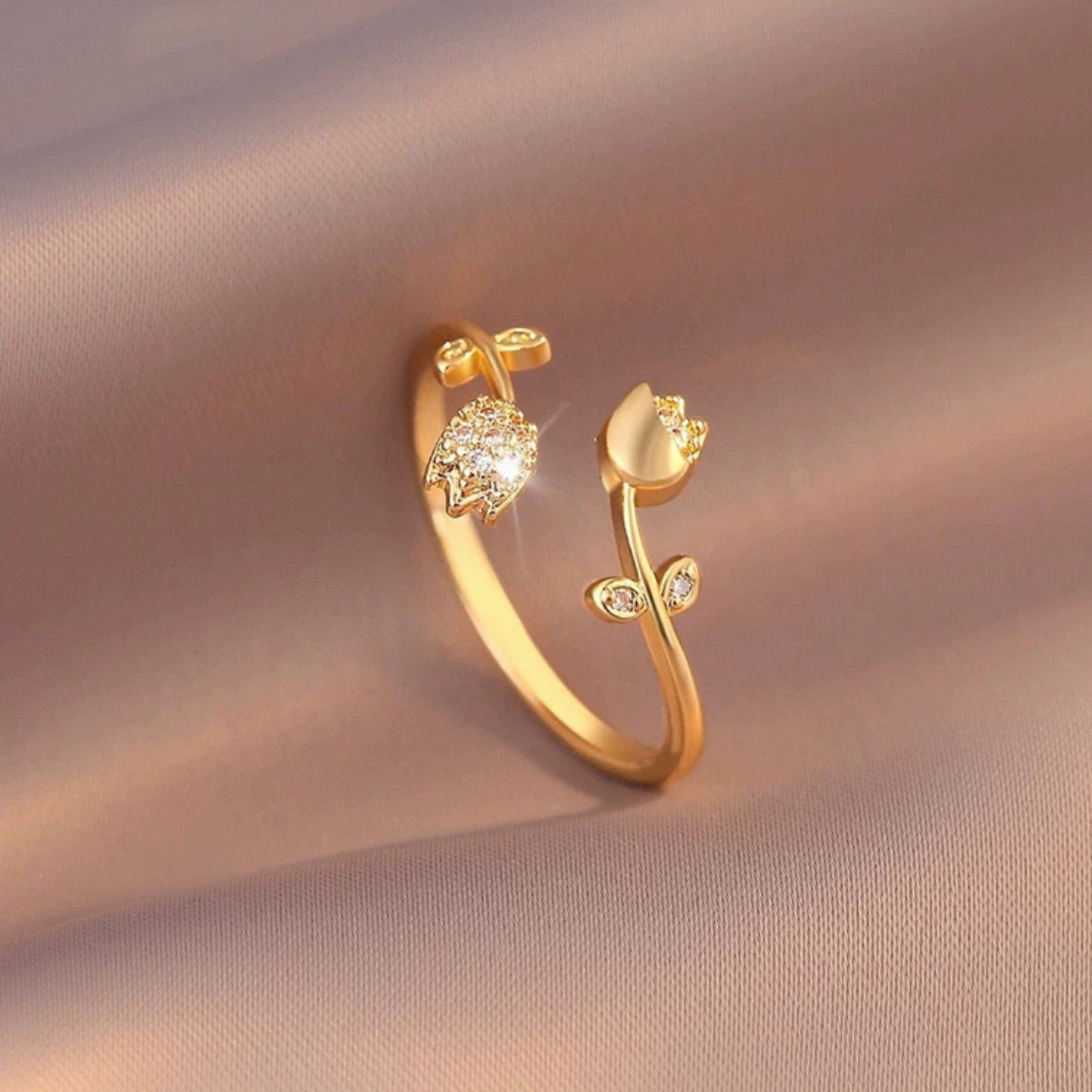 JR308 Gold-Plated Adjustable Ring