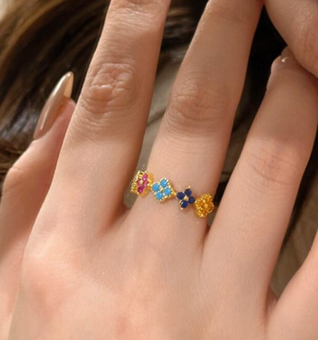 JR168 - Gold Plated 925 Silver Adjustable Ring