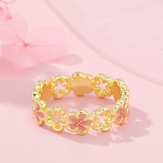 JR92 Gold-Plated 925 Silver Adjustable Ring