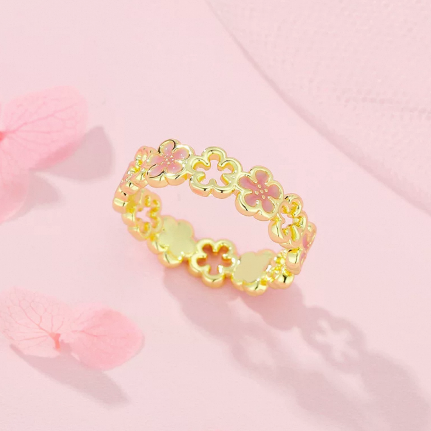 JR92 Gold-Plated 925 Silver Adjustable Ring