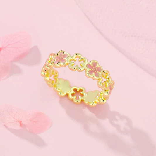 JR92 Gold-Plated 925 Silver Adjustable Ring