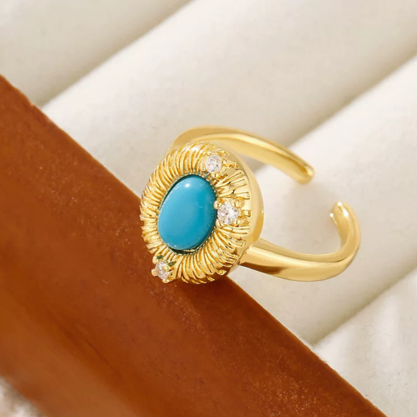 JR91 Gold-Plated 925 Silver Adjustable Ring