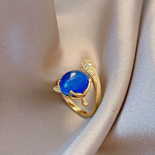 JR94 - Gold-Plated 925 Silver Adjustable Ring