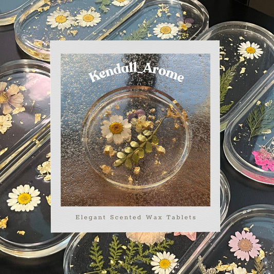 Elegant Hand-Pressed Flower Functional Trays - Round shape
