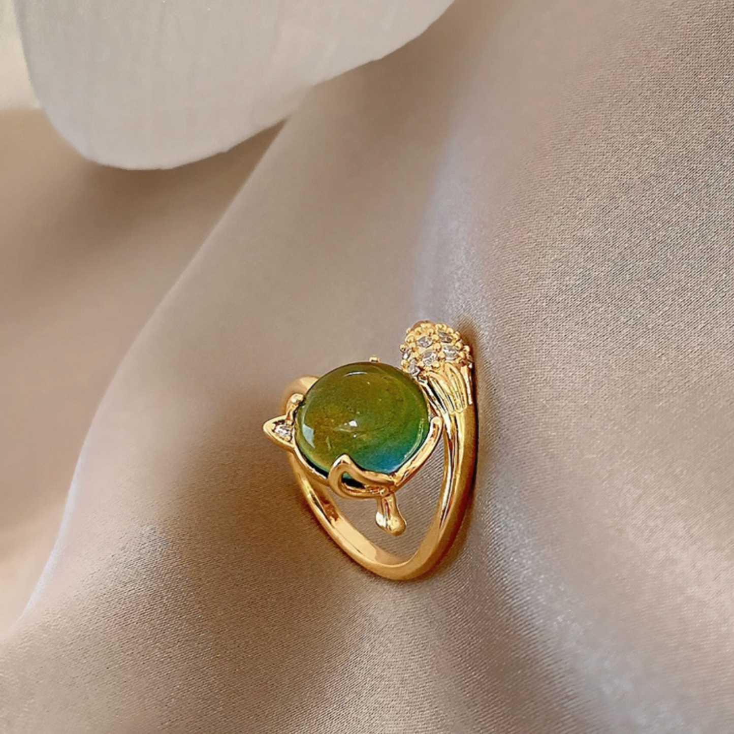 JR94 - Gold-Plated 925 Silver Adjustable Ring