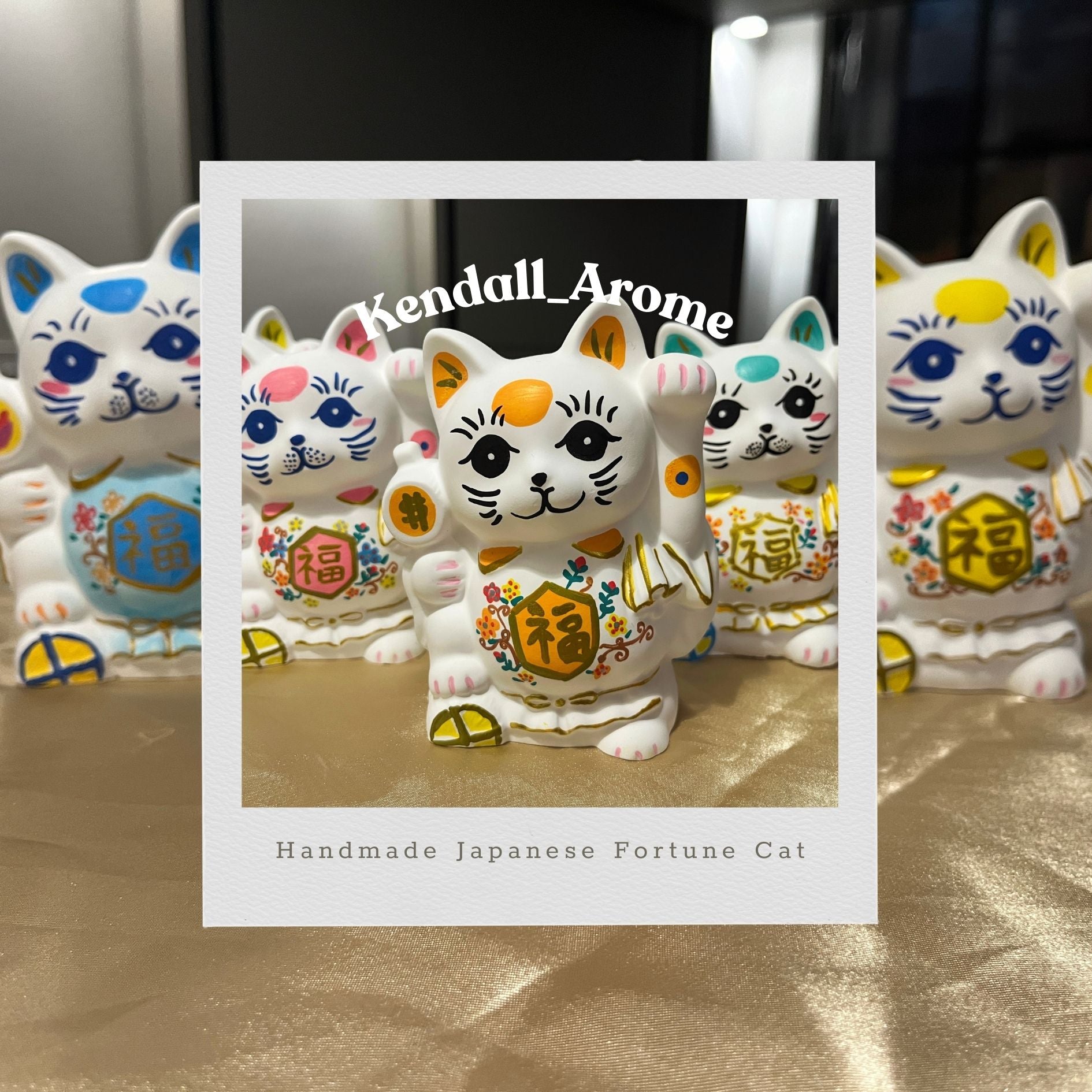 Large Fortune Cat Aroma Stone (half kilogram) - Orange