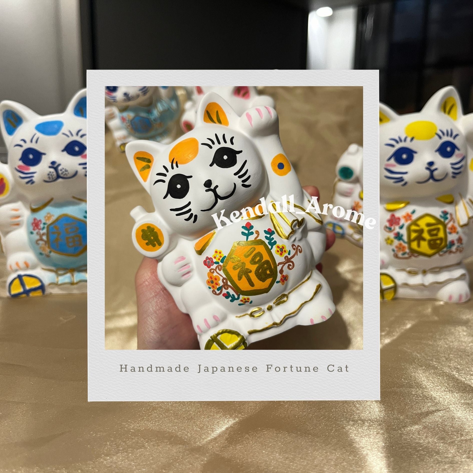 Large Fortune Cat Aroma Stone (half kilogram) - Orange