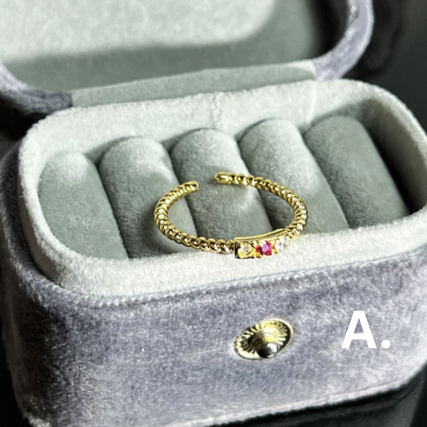 Cute Gold-Plated Adjustable Rings Collection - A