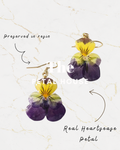 Real Heartsease Petal Earring
