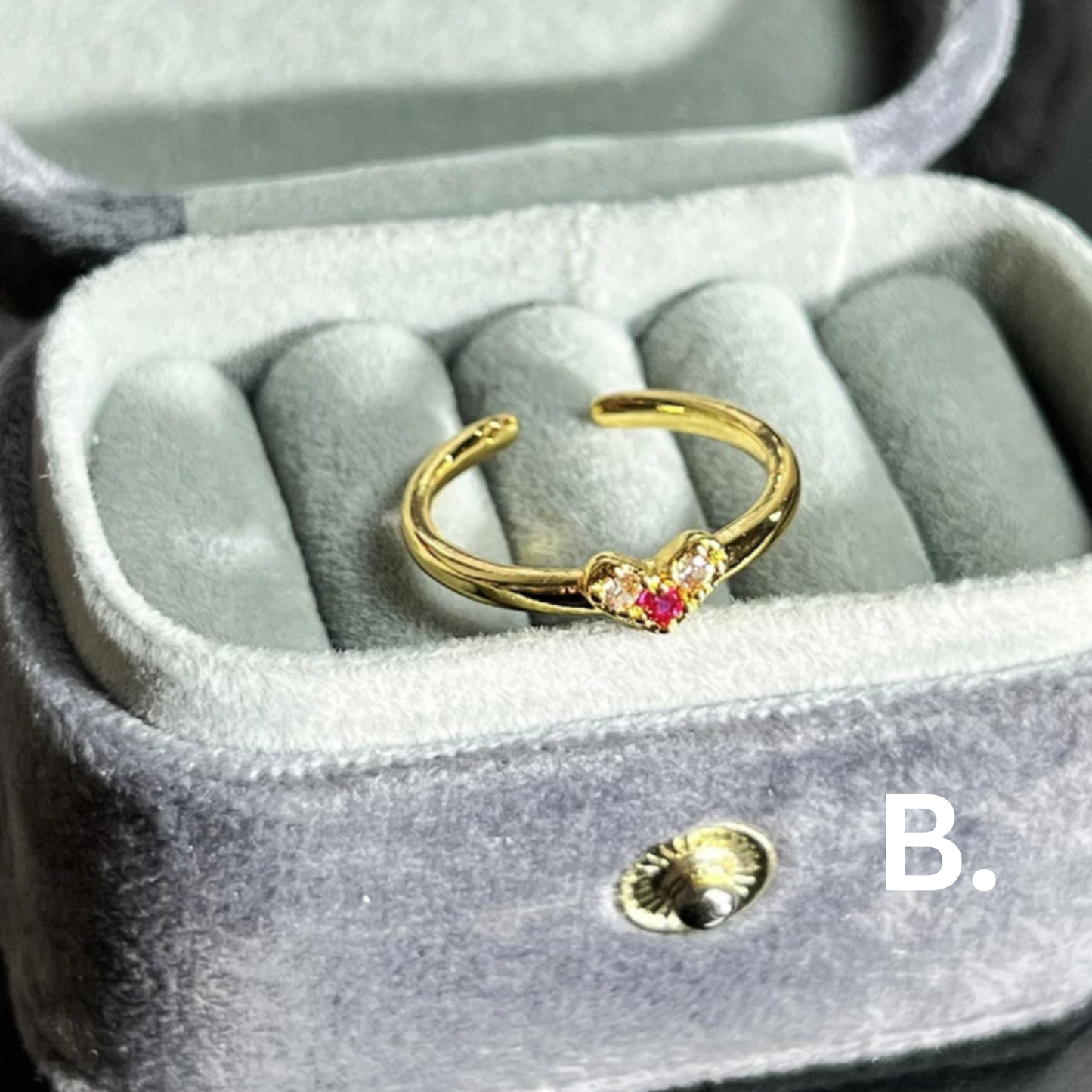 Cute Gold-Plated Adjustable Rings Collection - A