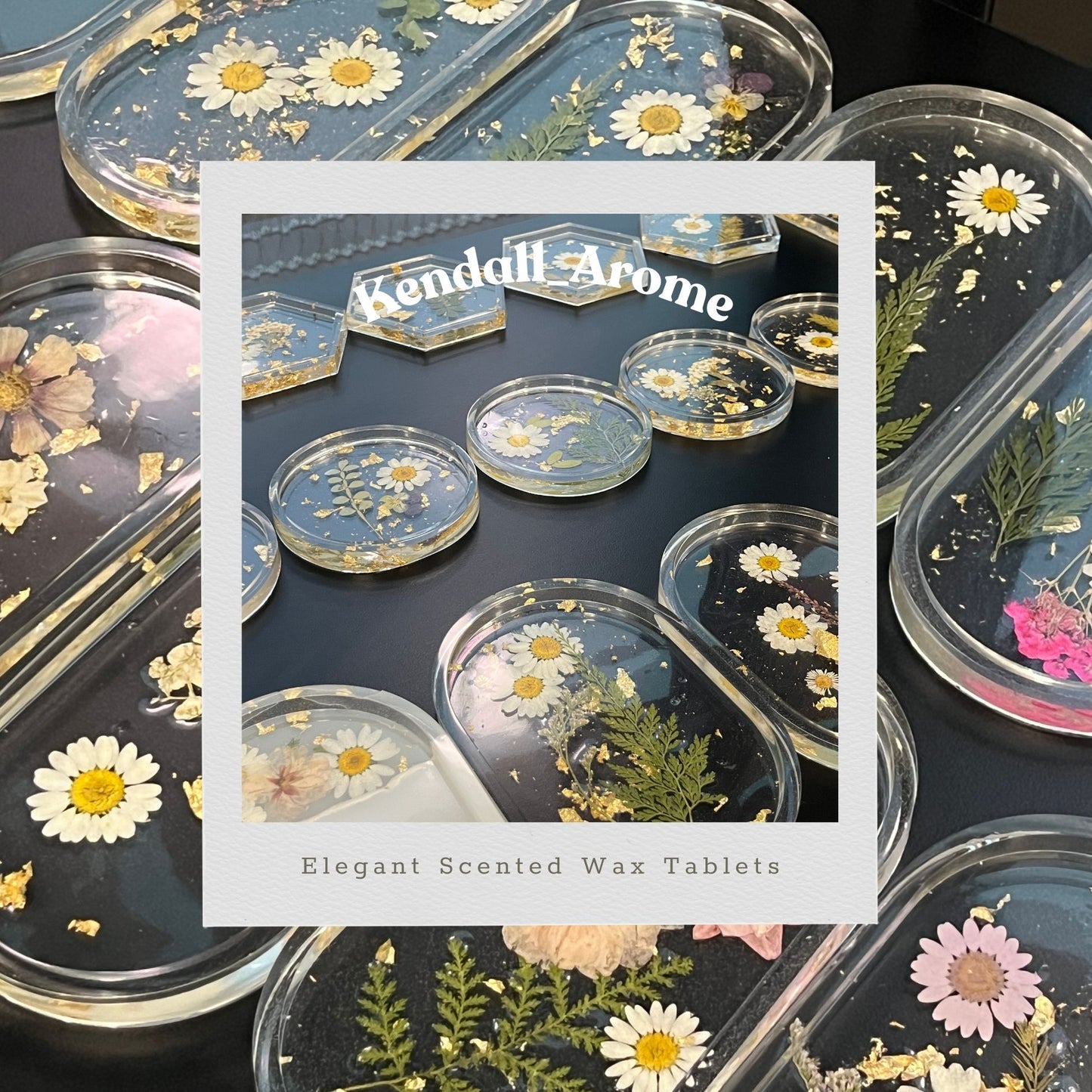 Elegant Hand-Pressed Flower Functional Trays - Oval Shape