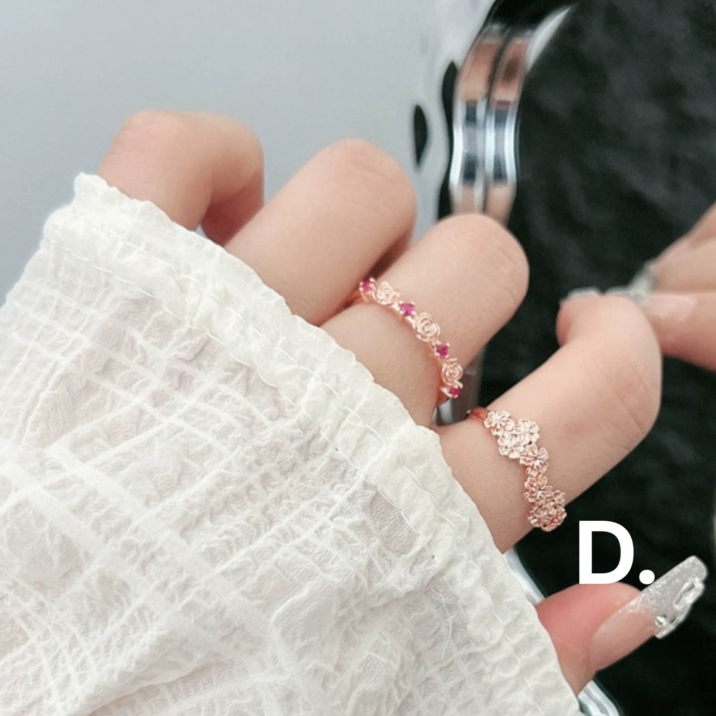 Cute Gold-Plated Adjustable Rings Collection - A