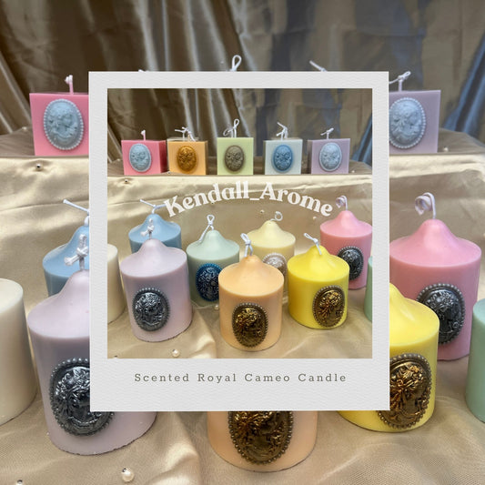 Elegant Scented Royal Cameo Candle - Cone Pillar