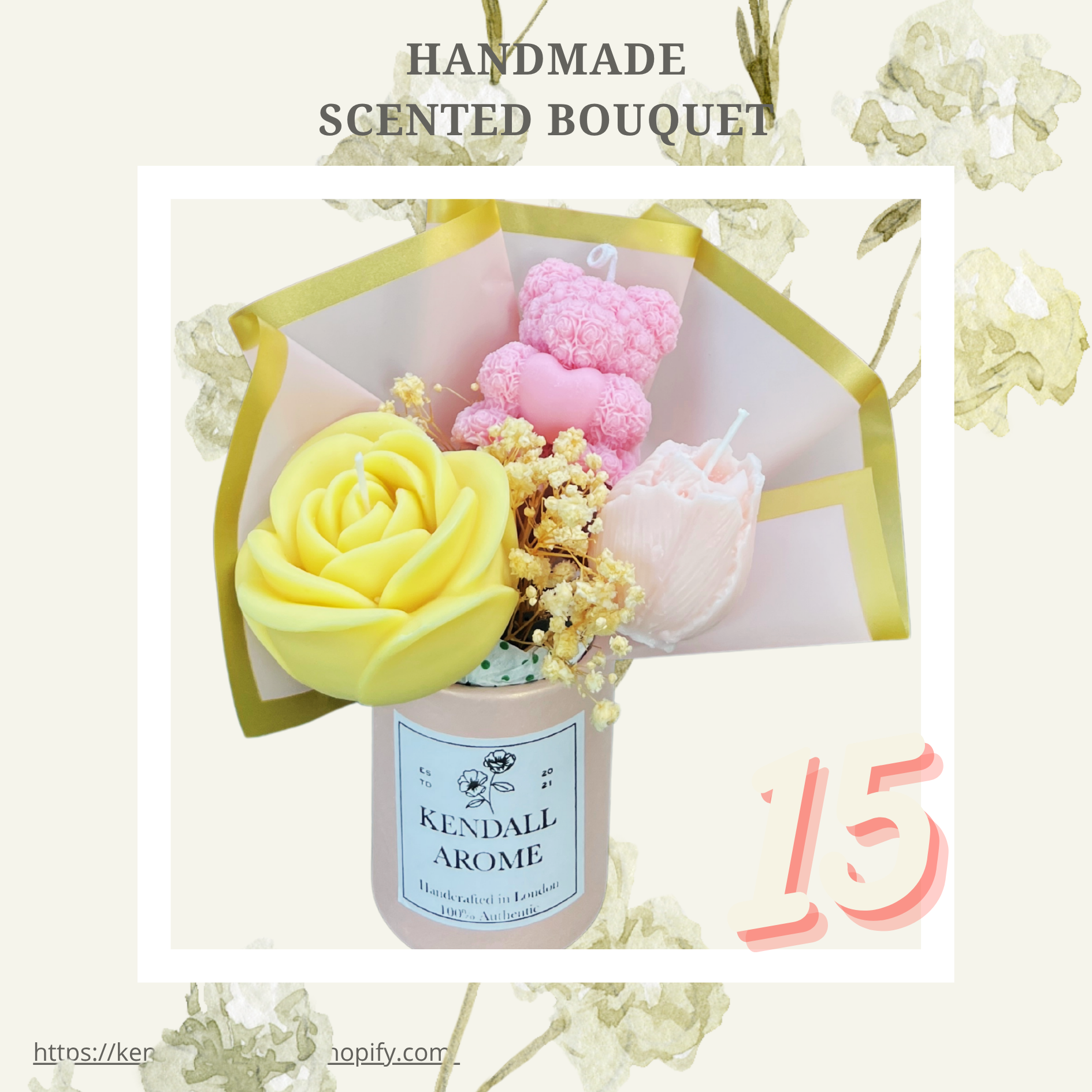 Scented Candle Bouquets - size M - no.15