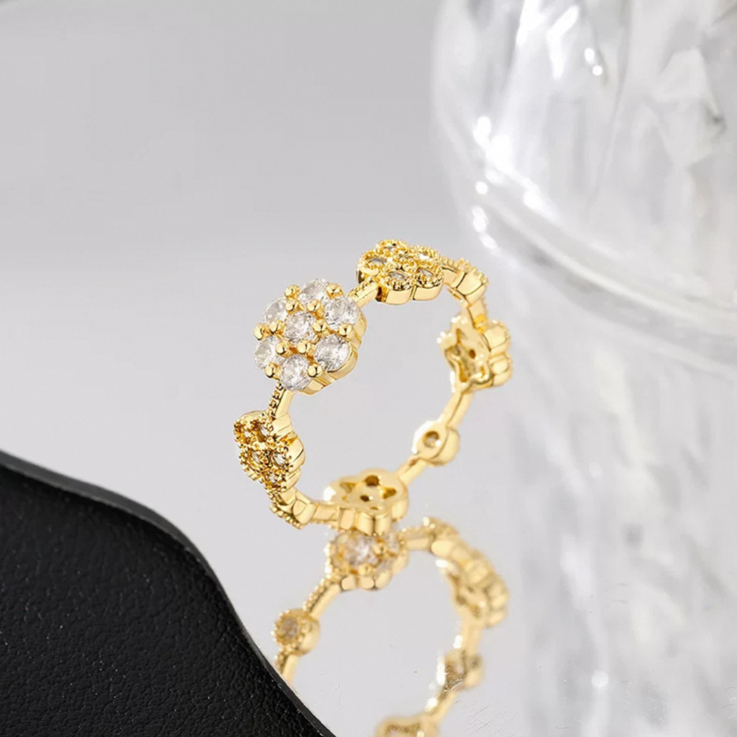 JR290 - Gold Plated 925 Silver Adjustable Ring