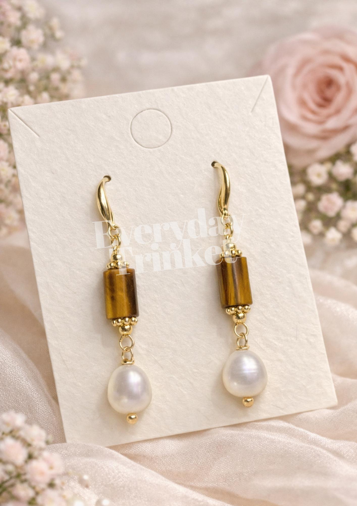 Pearl & Gemstones Earring - Brown