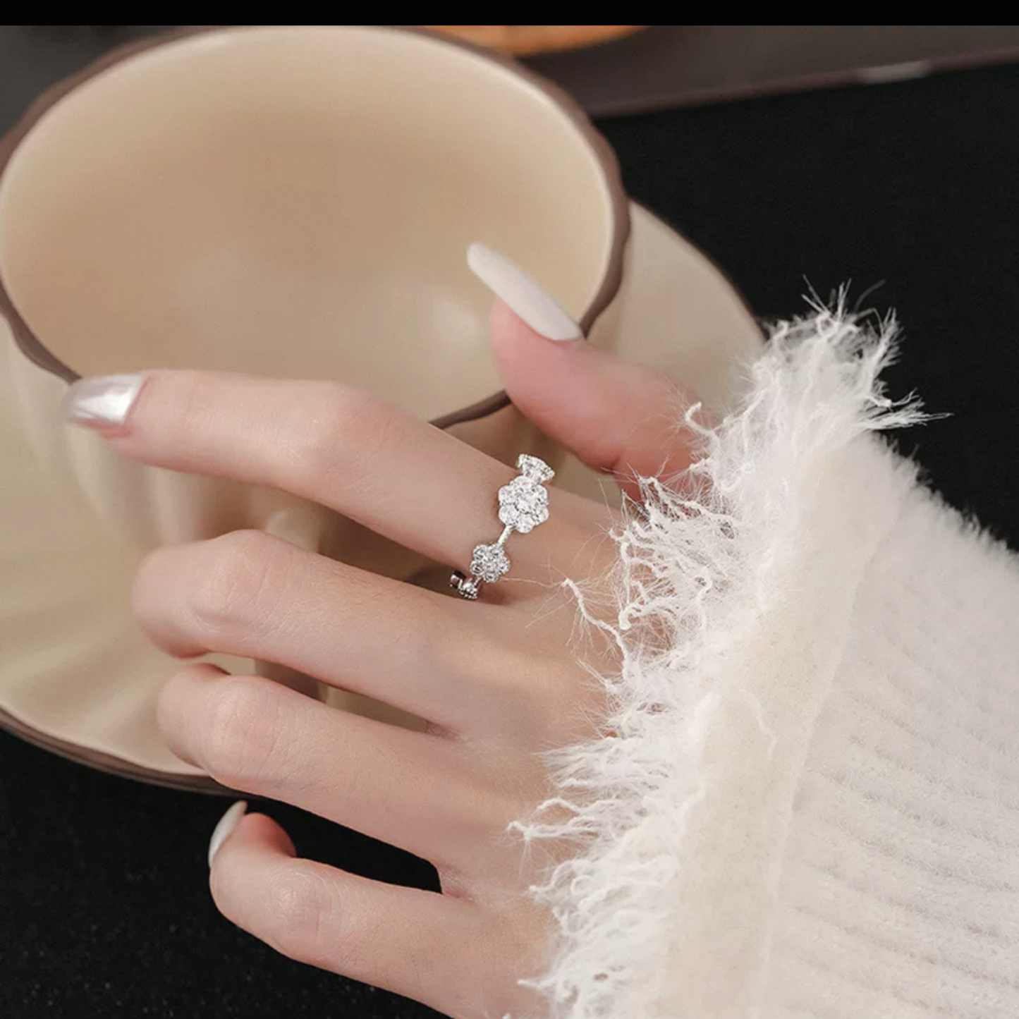 JR290 - Gold Plated 925 Silver Adjustable Ring