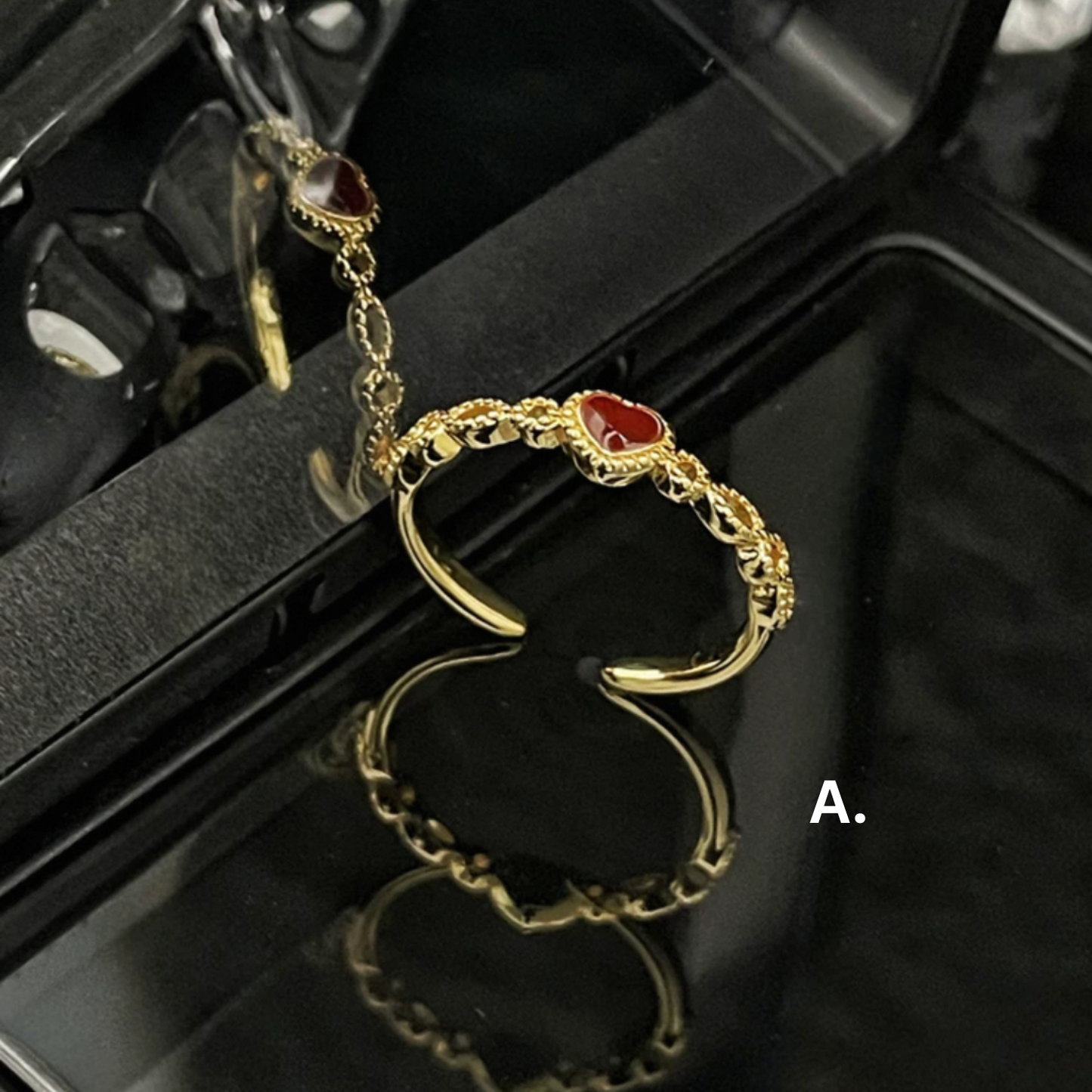 Cute Gold-Plated Adjustable Rings Collection - B