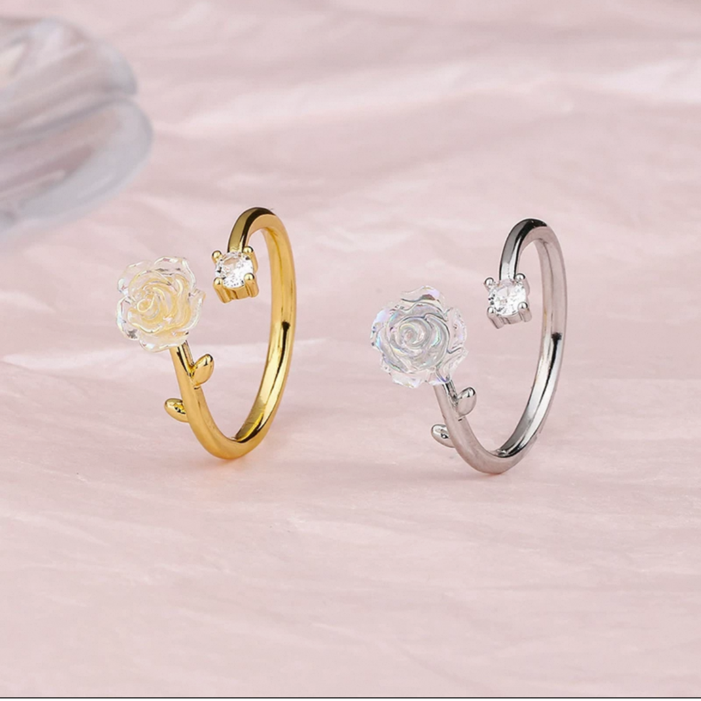 JR208 Gold Plated 925 Silver Adjustable Ring (2 color)